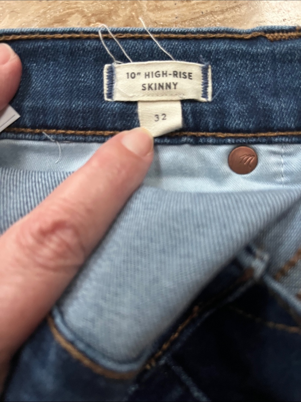 Madewell Indigo Blue Button-Fly Jeans - Picture 2 of 3